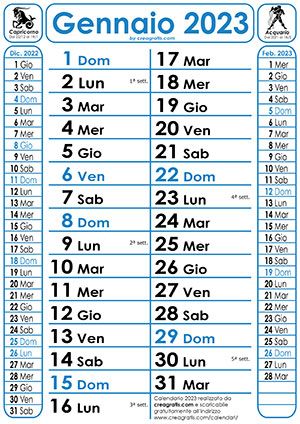 Versione semplice del calendario 2023