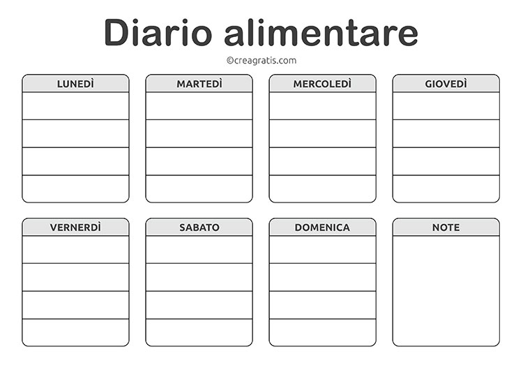 Diario alimentare settimanale da stampare #4