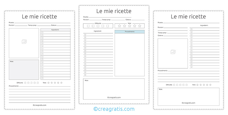 BeliceWeb.it - Modello per Scrivere Ricette di Cucina in PDF